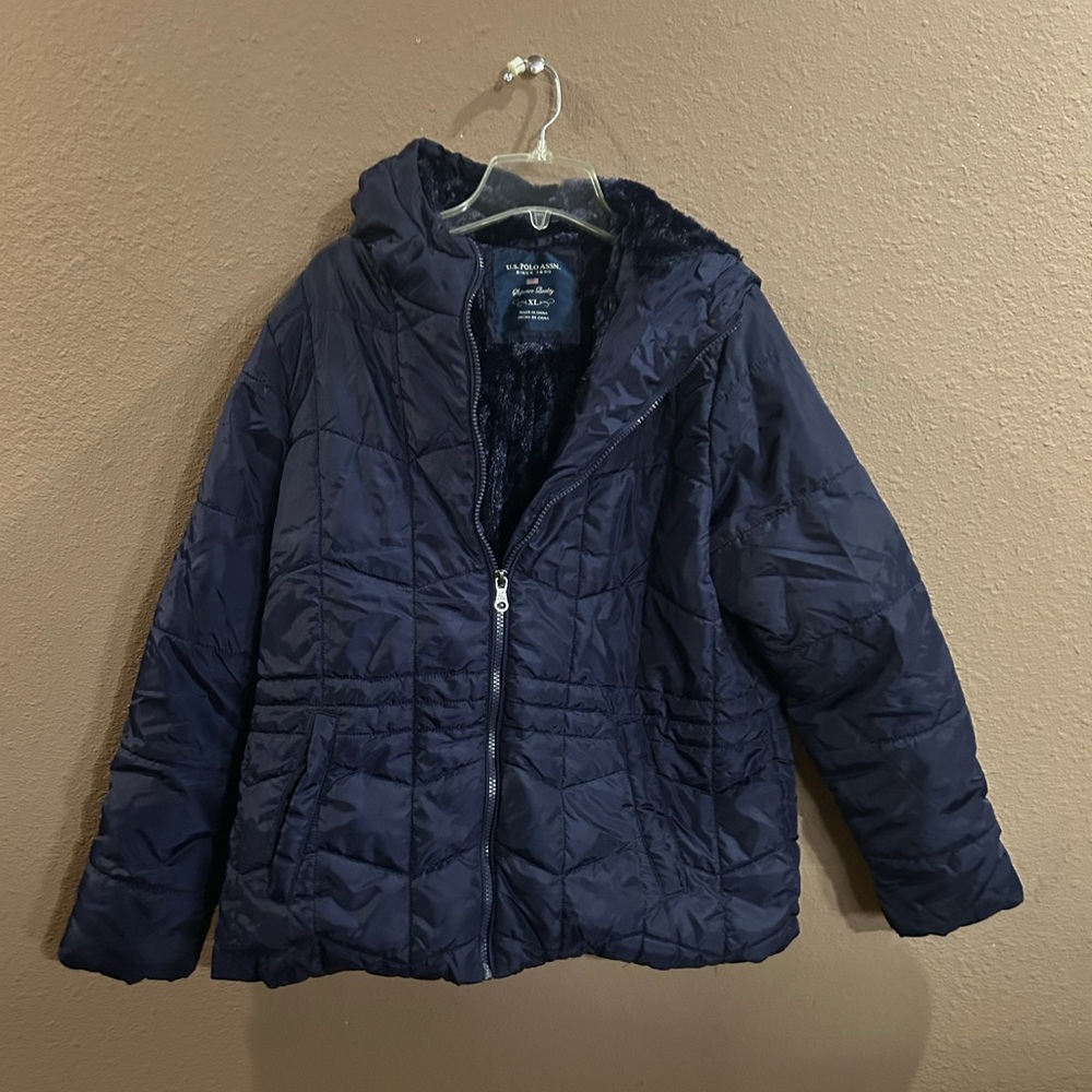 U.S. Polo Assn. Navy Jacket with Faux Fur